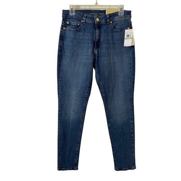 Michael Michael Kors NEW Selma Skinny High Rise Stretch Blue Denim Jeans Size 8 - Picture 1 of 12